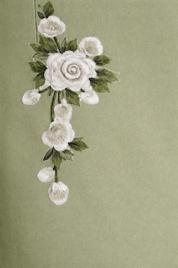 Japonica Camellia on Sage 