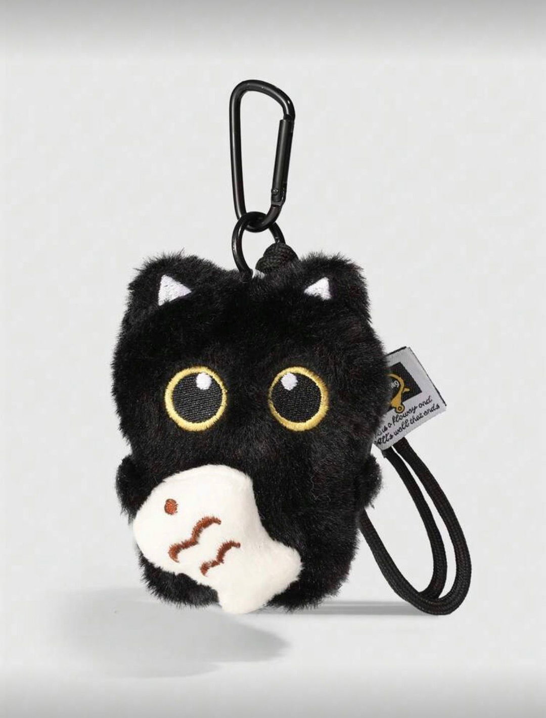 Black Cat Fluffy Keychain