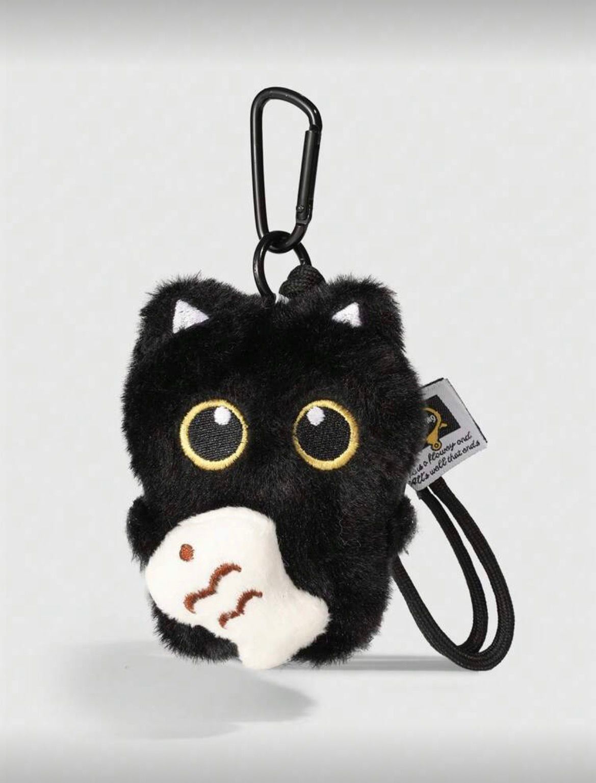 Black Cat Fluffy Keychain_0