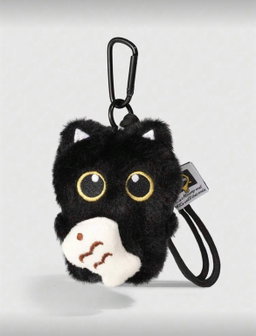 Black Cat Fluffy Keychain