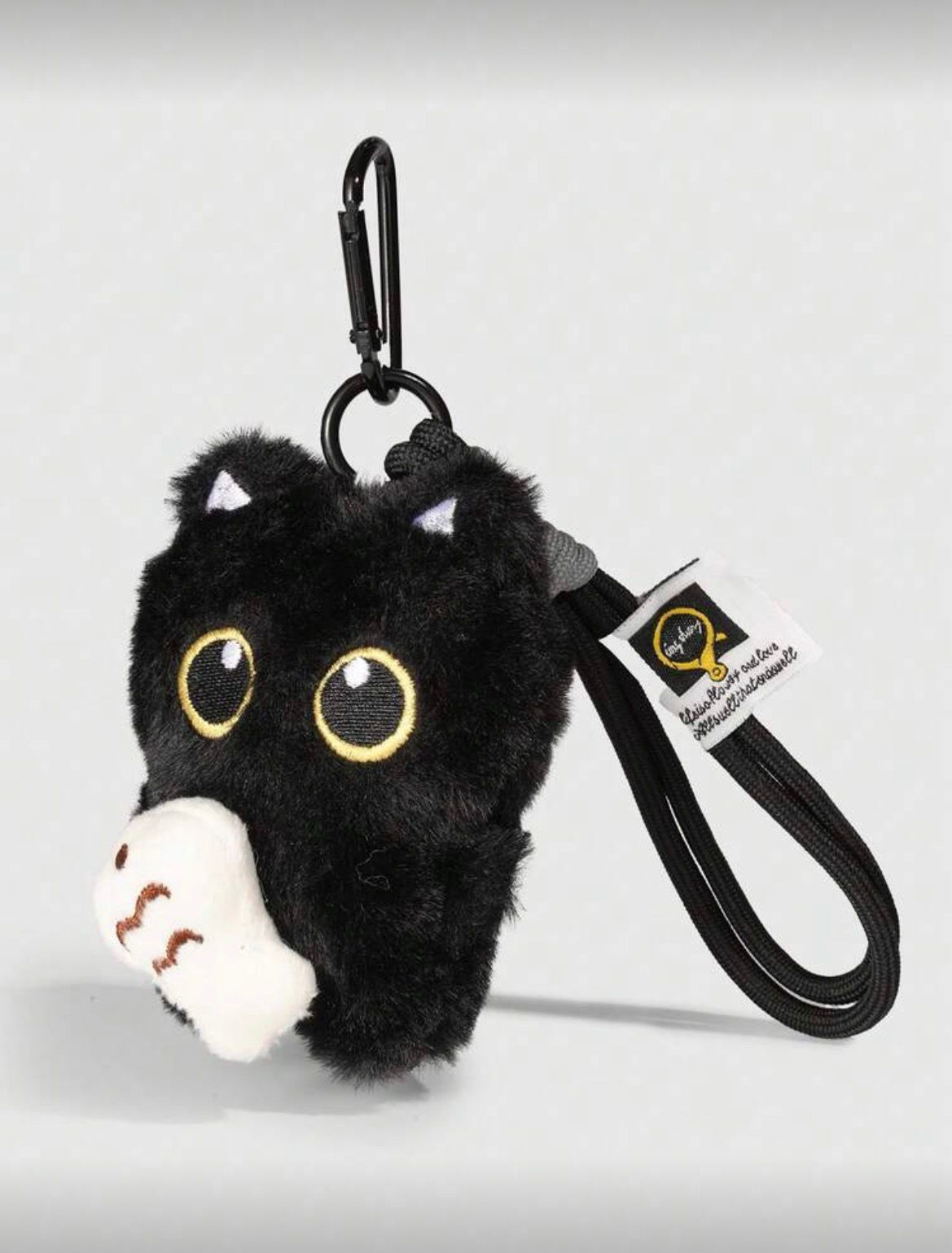Black Cat Fluffy Keychain_2
