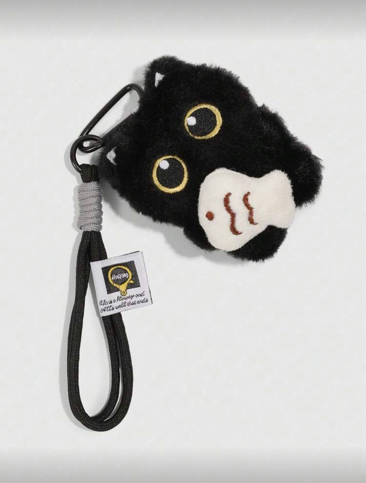 Black Cat Fluffy Keychain_3