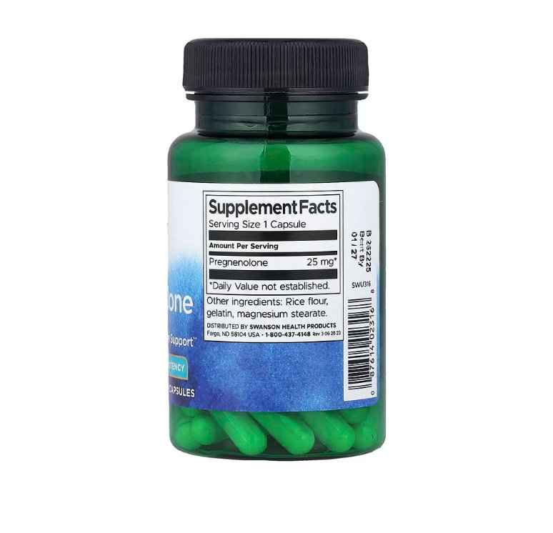 Swanson, Pregnenolona, 25 mg, 60 cápsulas_1