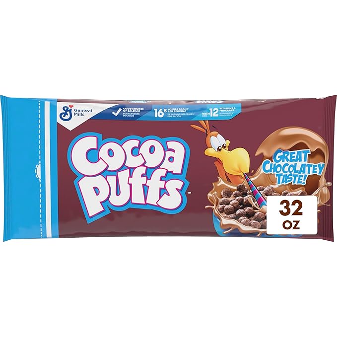 Cocoa Puffs, Chocolatey Breakfast Cereal, Made with Whole Grain, 32 oz