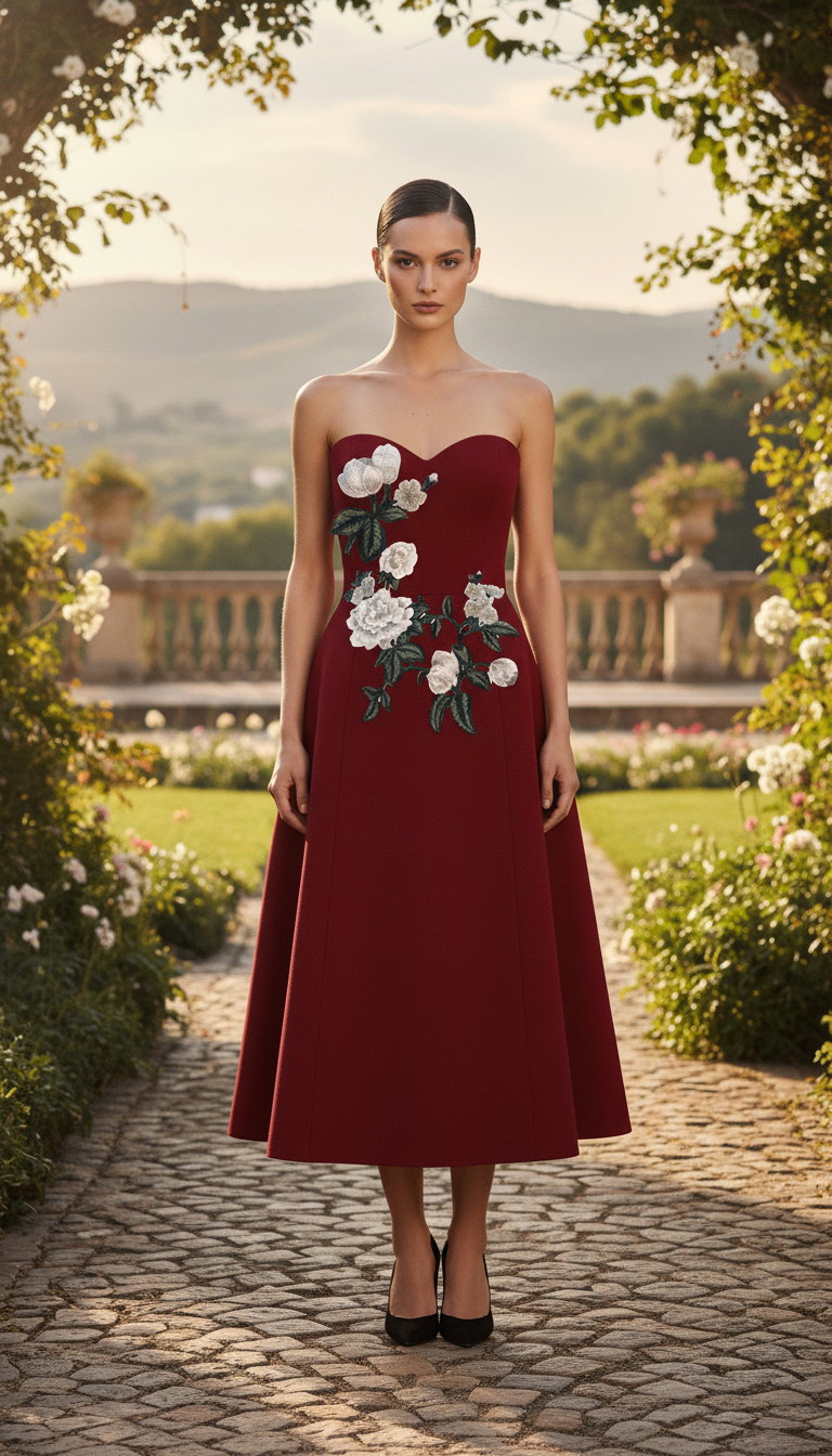 Camelias Japonica on Burgundy _5