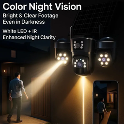 V380 Pro/Sky Vision Ultra HD Triple Lens PTZ Solar Camera, V8 model. 