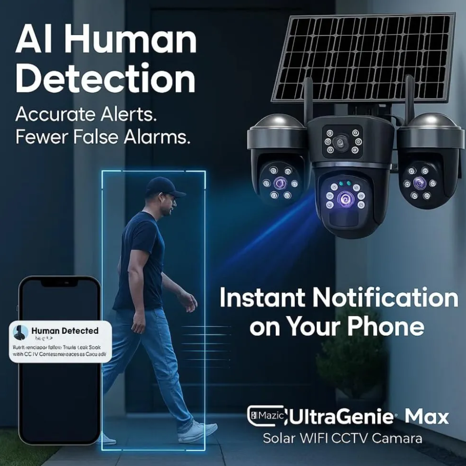 V380 Pro/Sky Vision Ultra HD Triple Lens PTZ Solar Camera, V8 model. _3