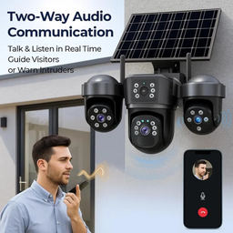 V380 Pro/Sky Vision Ultra HD Triple Lens PTZ Solar Camera, V8 model. 