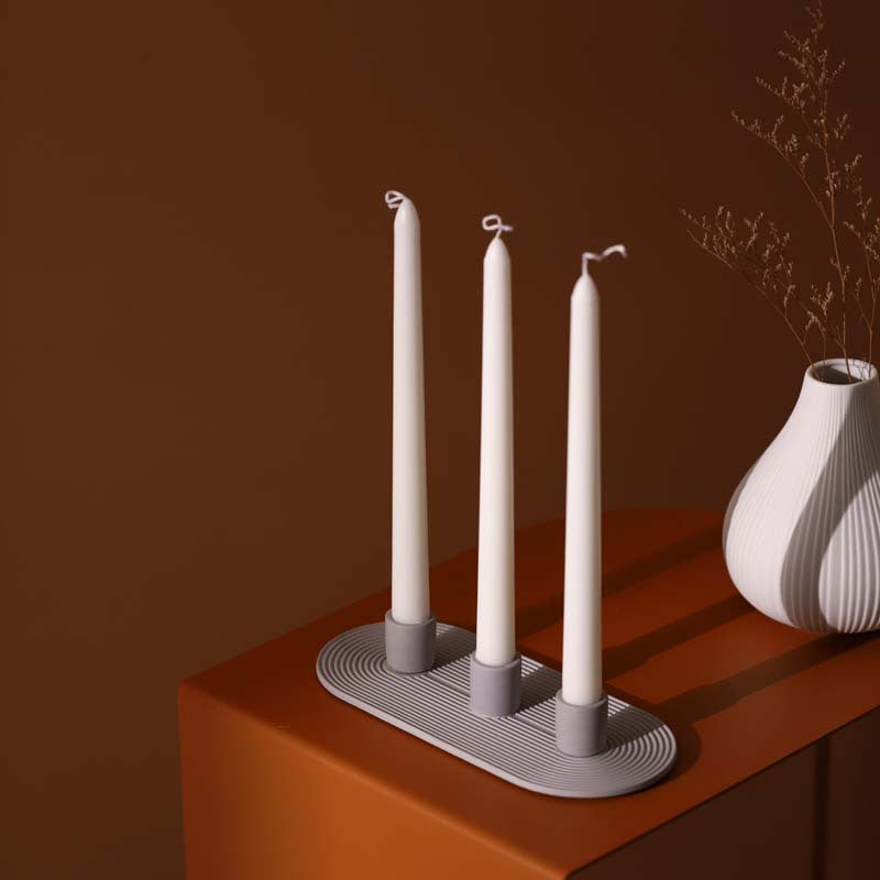 3 Hole Flat Taper Candle Holder_0