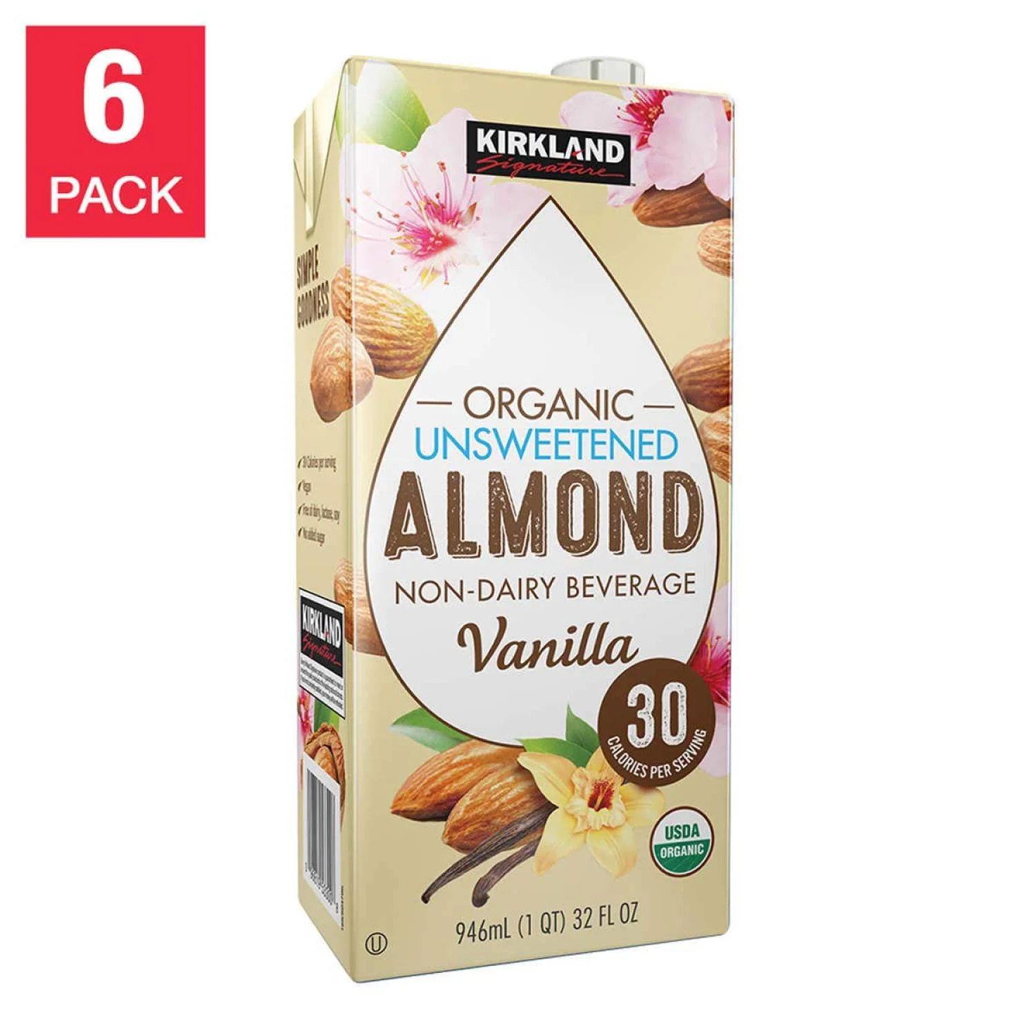 Organic Non-Dairy Unsweetened Vanilla Almond Beverage (32 fl. oz)_0