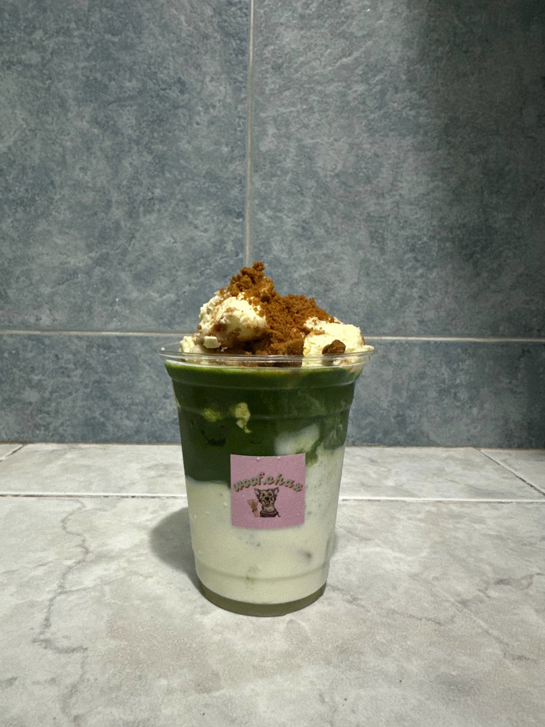 banana pudding matcha latte