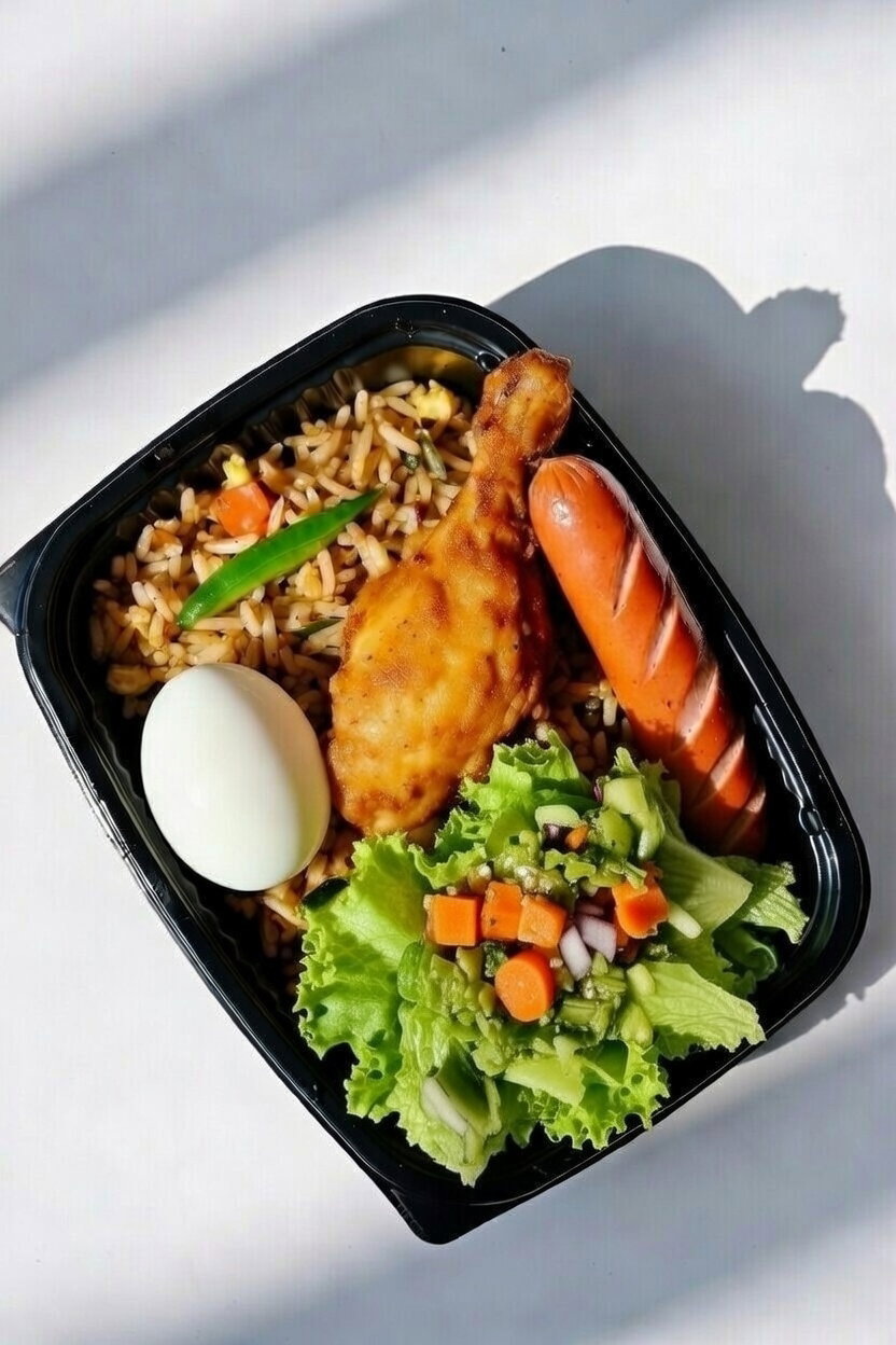 Fried Rice with Fried Chicken