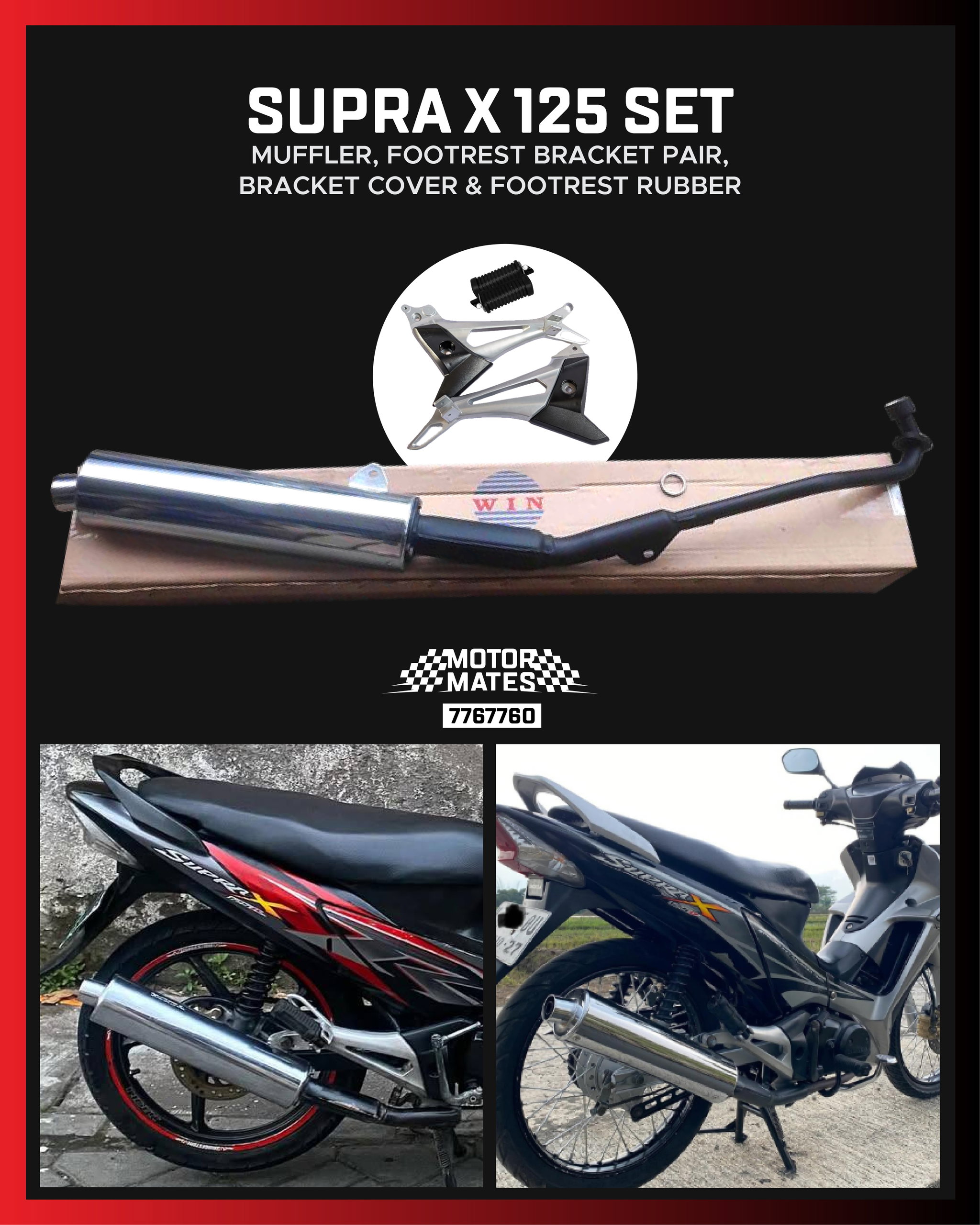 Supra x 125 Set (Silencer, Paddle Set, Footrest Rubber)_0