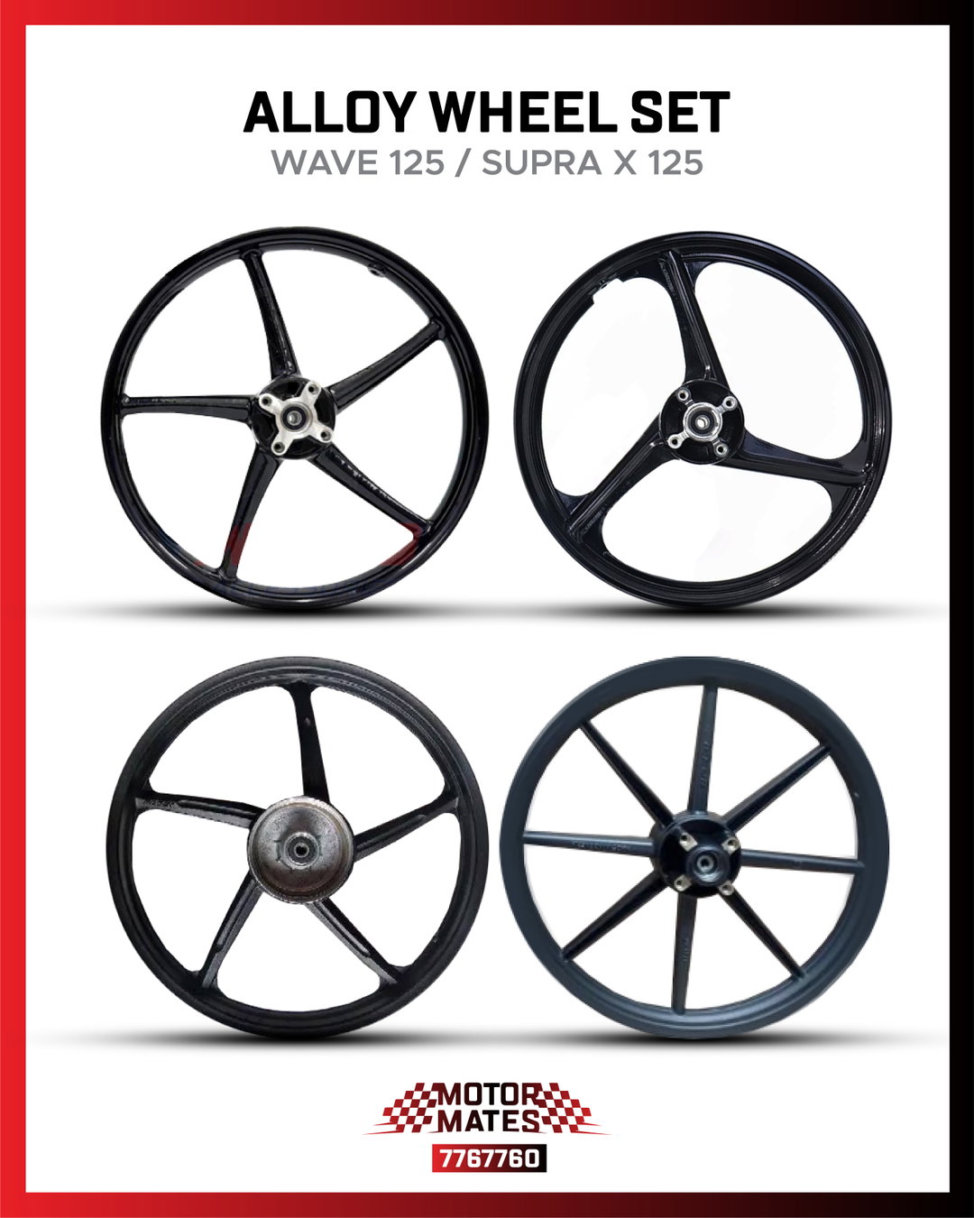 Alloy Wheel Set (Wave 125 / Supra 125)