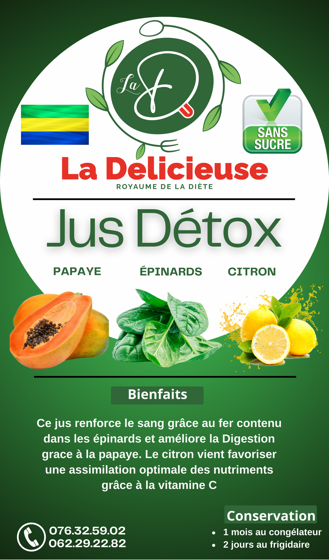 Papaye, Épinards, Citron 