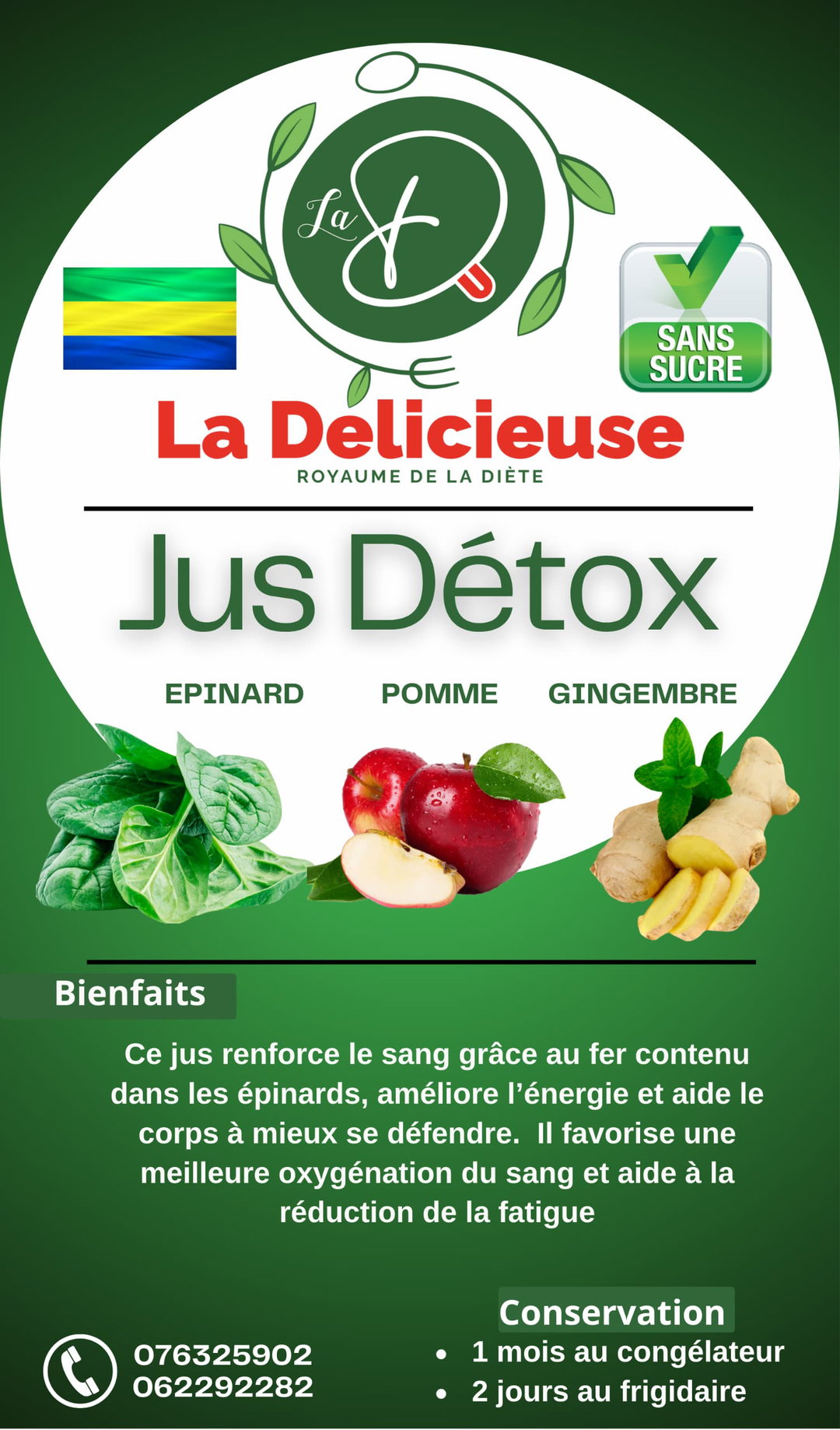 Épinard, Pomme, Gingembre