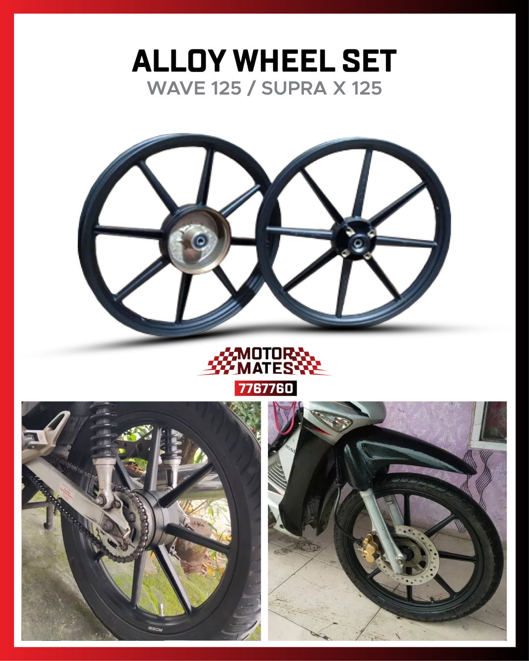 Alloy Wheel Set (Wave 125 / Supra 125)