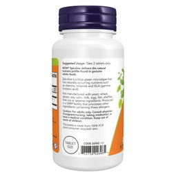 NOW - Spirulina, Organic 500 mg Tablets