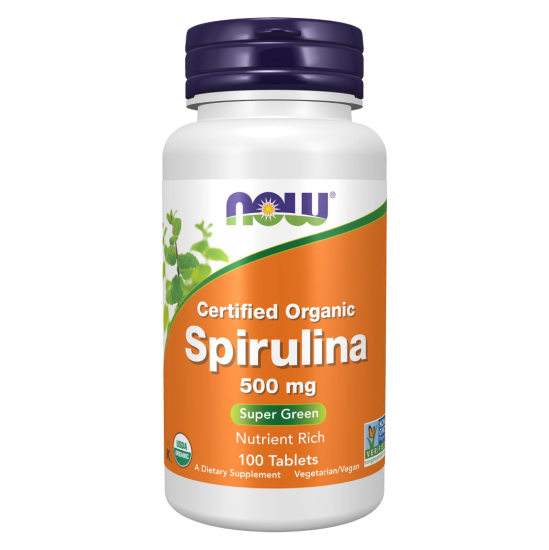 NOW - Spirulina, Organic 500 mg Tablets