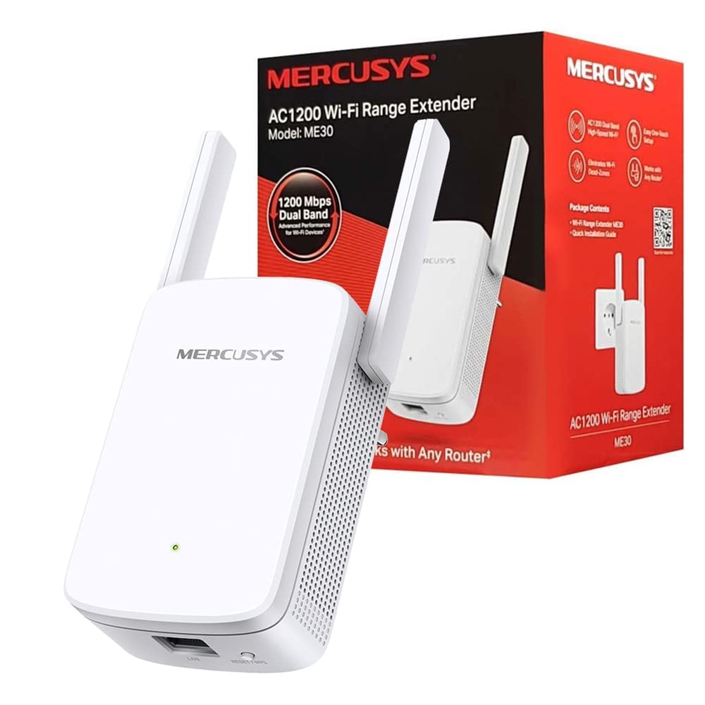Mercusys ME30 AC1200 Dual‑Band Wi‑Fi Range Extender – WPS, Ethernet Port & Signal Indicator_0