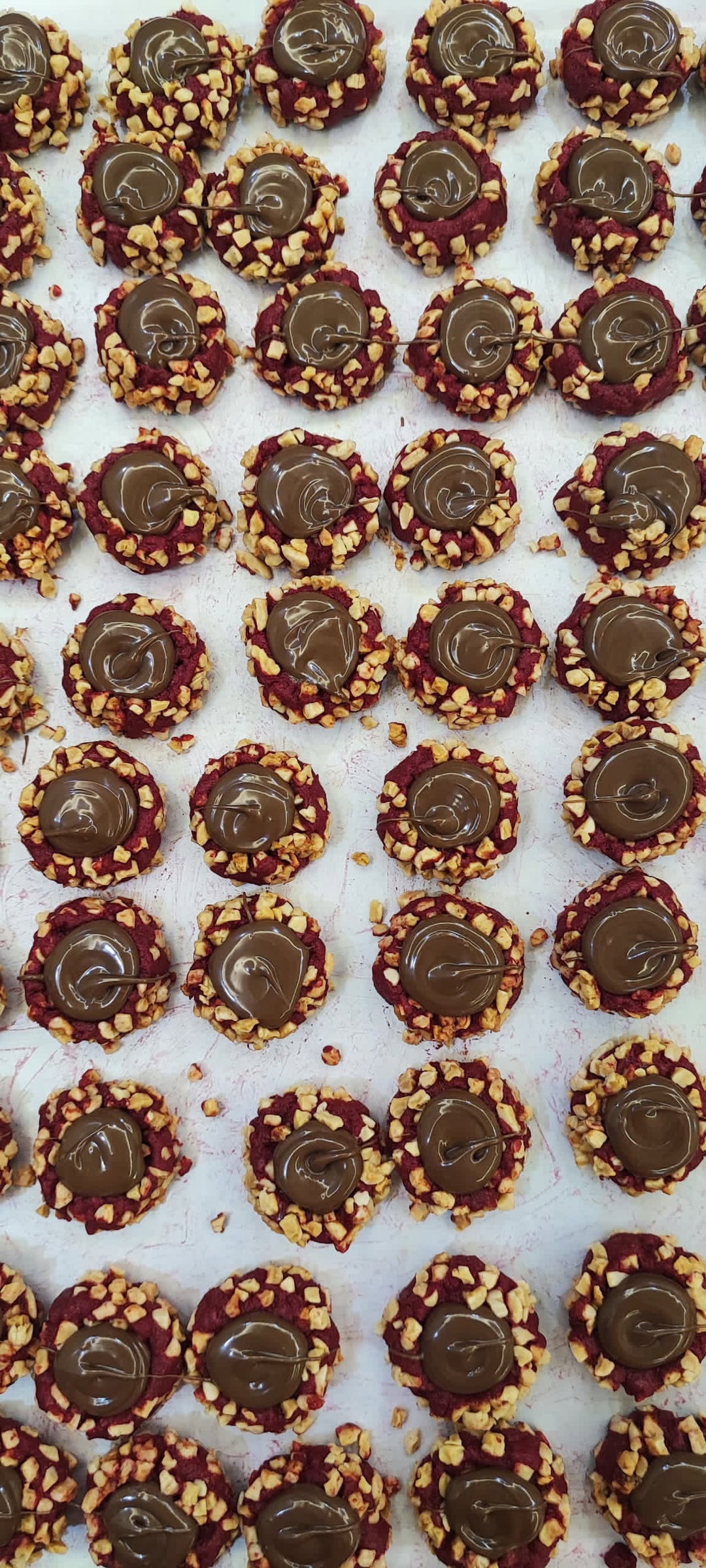 Red Velvet Button Drop