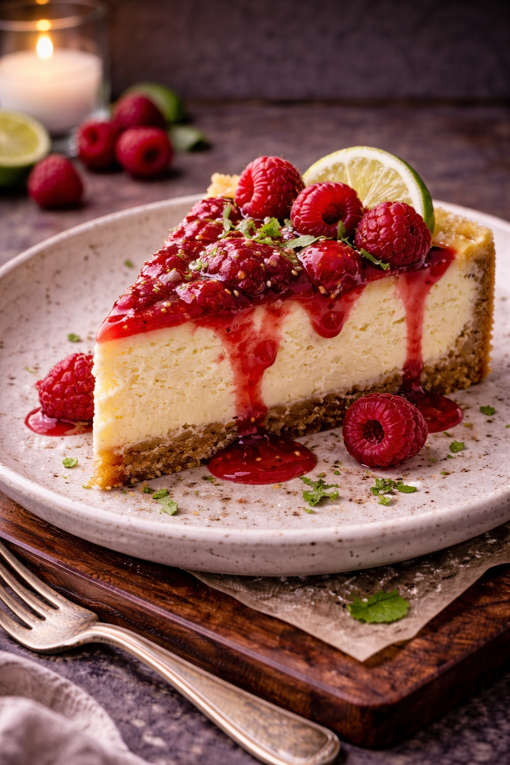 Lime & Raspberry Cheesecake