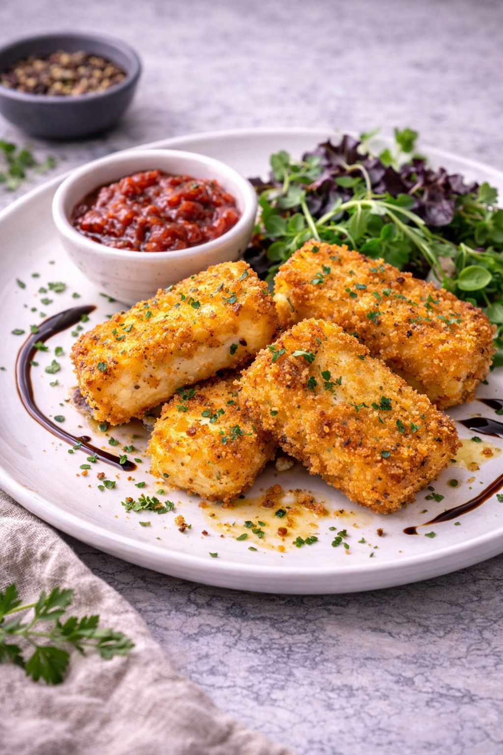 Crumbed Halloumi