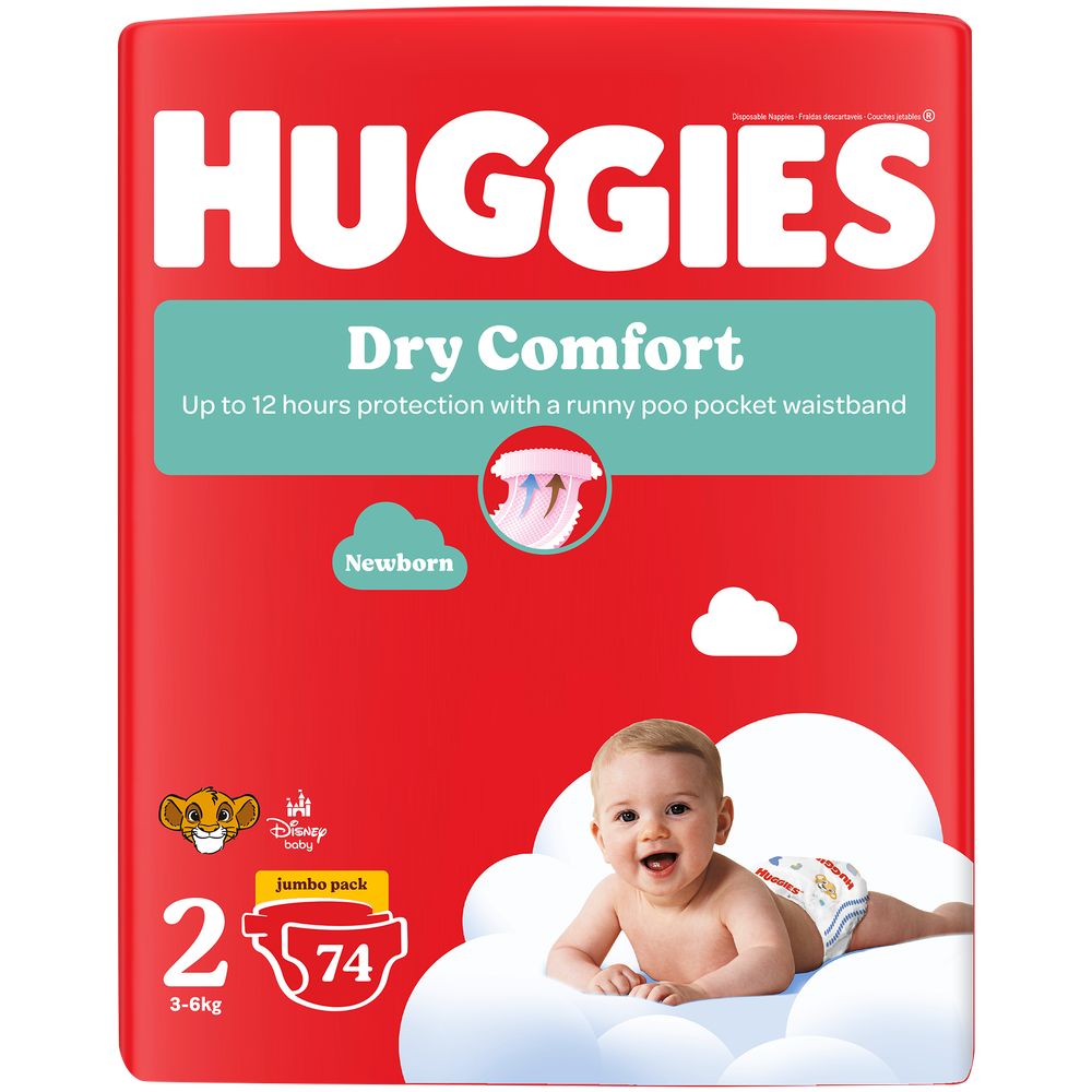 Huggies Dry Comfort Nappies Jumbo Pack Size 1 74 