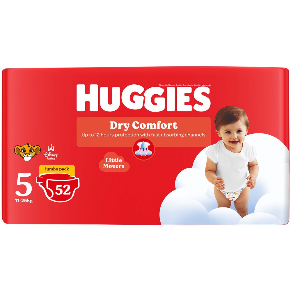Huggies Dry Comfort Nappies Jumbo Pack Size 5 52 