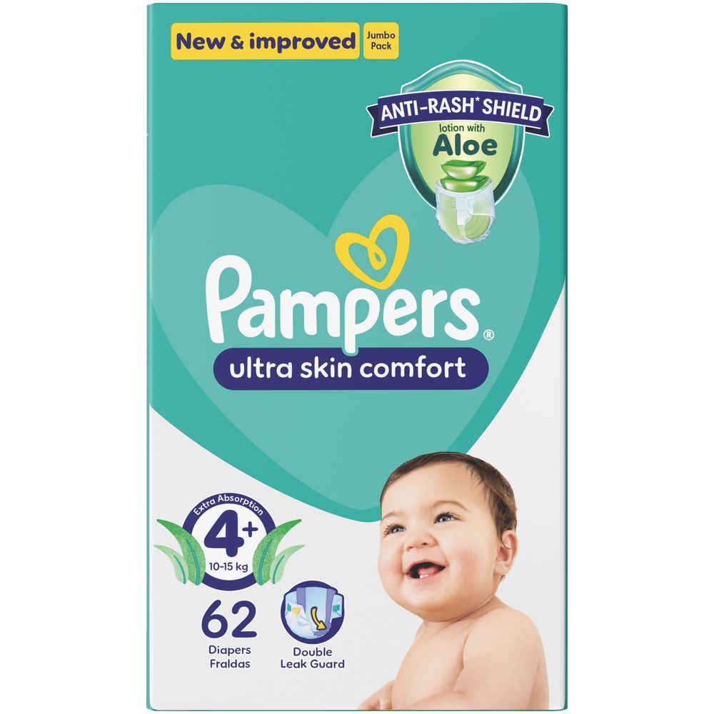 Pampers Active Baby Jumbo Pack Size 4 Plus 62s(