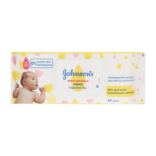 Johnson's Baby Wipes Extra Sensitive Pack Of 56 Wipes