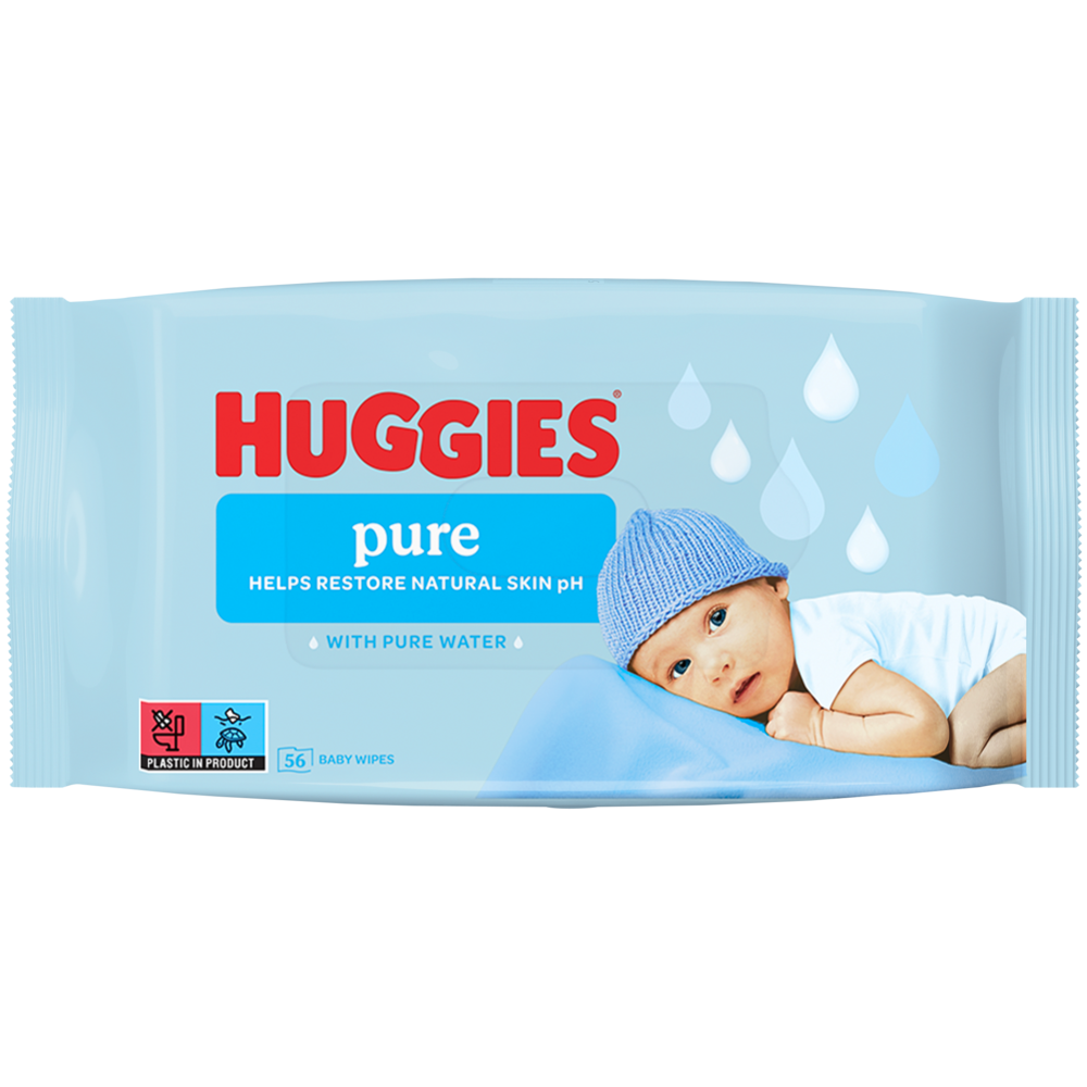 Huggies Baby Wipes 56's Pure