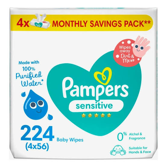 Pampers Baby Wipes Sensitive, Fresh 4's - 4x64