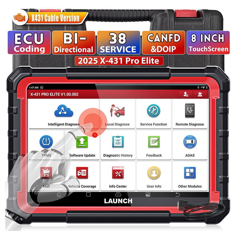 LAUNCH X431 PRO ELITE - Scanner OBD2 Professionnel 10" Tous Systèmes Véhicules | Codage ECU, Diagnostic Complet, 32+ Réinitialisations