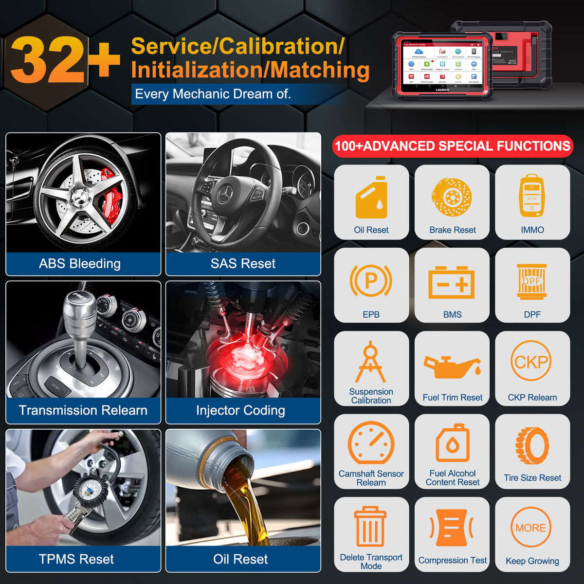 LAUNCH X431 PRO ELITE - Scanner OBD2 Professionnel 10" Tous Systèmes Véhicules | Codage ECU, Diagnostic Complet, 32+ Réinitialisations_2