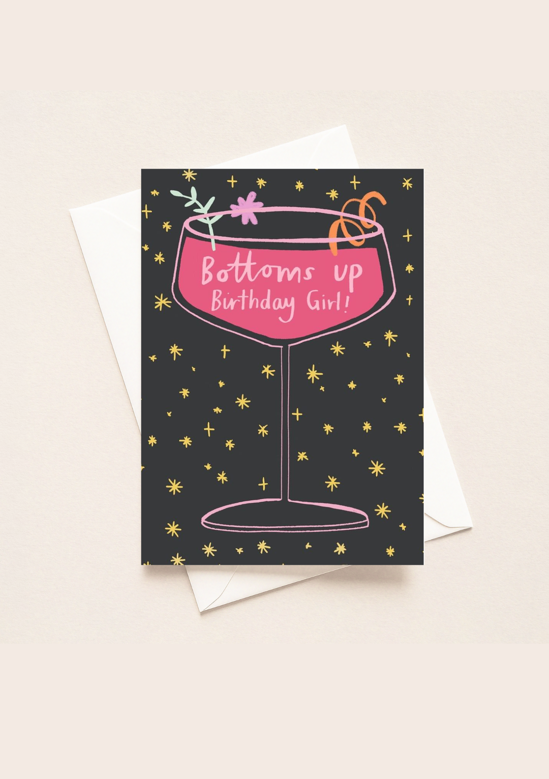 Bottoms Up Bday Girl Card (A5)