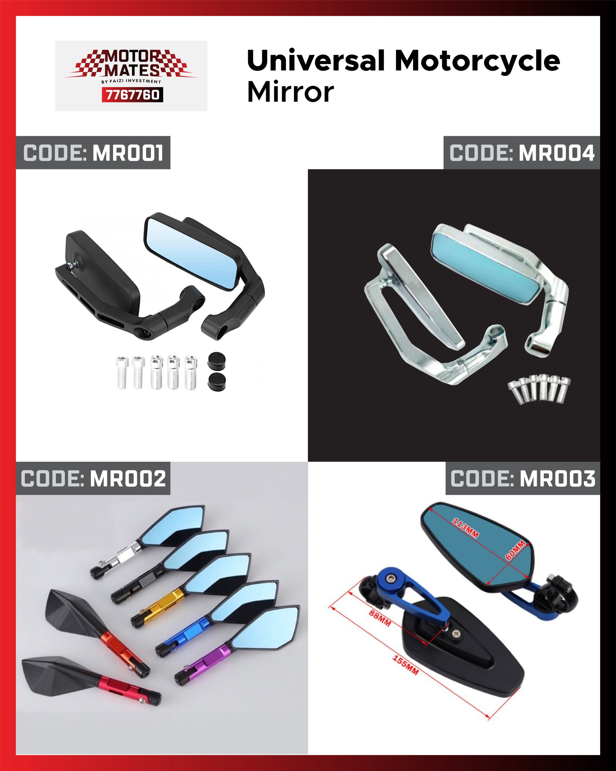 Universal Motorcycle Mirror_0