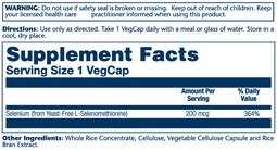 Solaray - Selenium 200mcg, Yeast-Free