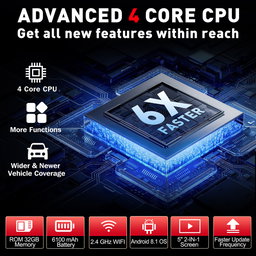 LAUNCH CRP129I V2.0 - Scanner OBD2 4 Systèmes | 12 Réinitialisations Service | Diagnostic Moteur/Boîte/ABS/Airbag | Mise à Jour Gratuite Illimitée