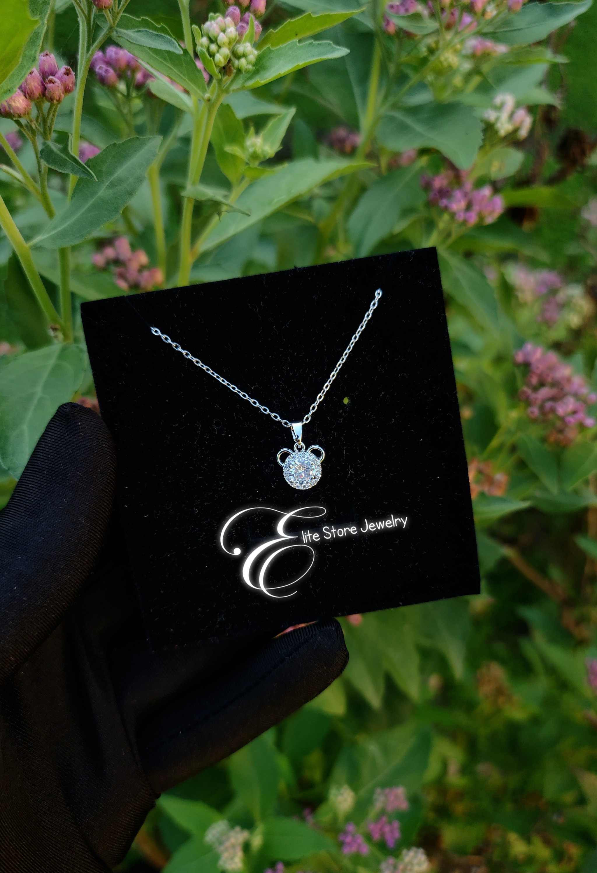Collier Tête Nounours,en acier inoxydable _0