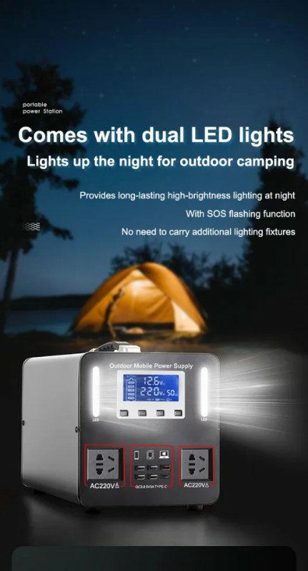 Portable 288000mAh Super Large Capacity Power Station 220V/500W Multi-Function Outdoor Solar Generator With Solar Charging Board Heavy Duty Outdoor Generator For Travel Camping Home Emergency Power Bank (vendor 2)_3
