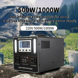 Portable 288000mAh Super Large Capacity Power Station 220V/500W Multi-Function Outdoor Solar Generator With Solar Charging Board Heavy Duty Outdoor Generator For Travel Camping Home Emergency Power Bank (vendor 2)