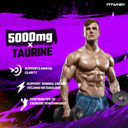 FITWHEY Taurine 5000 Pure Powder 300g | No Stim Endurance & Focus | Intra-Workout Support