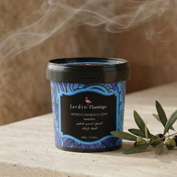  Jardin Flamingo Moroccan Soap neela blue 500g صابون بلدي مغربي بالنيله الزرقاء من جاردن فلامنكو  -500جم 