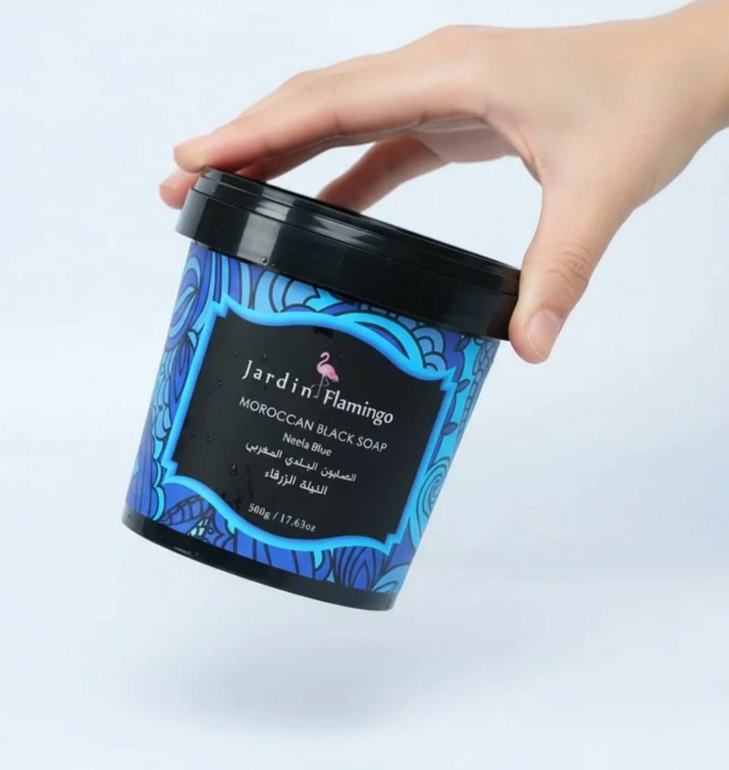  Jardin Flamingo Moroccan Soap neela blue 500g صابون بلدي مغربي بالنيله الزرقاء من جاردن فلامنكو  -500جم _1