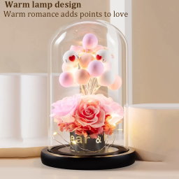 Luxurious eternal roses with ballons  with light