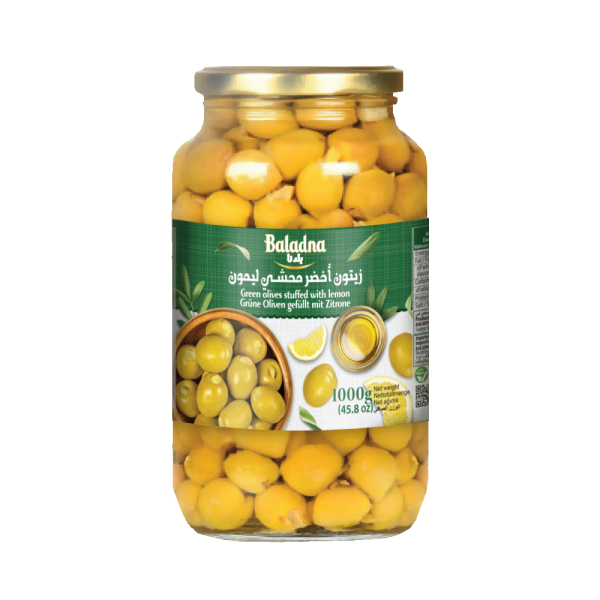 1000g | Baladna   Grüne Oliven Zitrone | بلدنا زيتون أخضر بالليمون