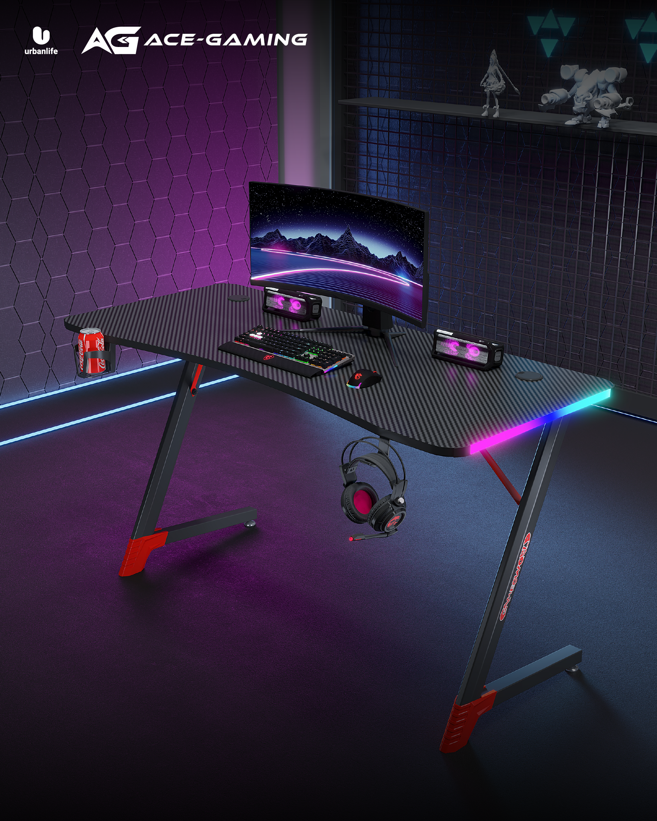 10900005 - ACE-GAMING RGB TABLE (BLACK)