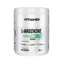FITWHEY L-Arginine 5000 Pure Powder 300g | Pump & Nitric Oxide Support | No Stim