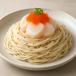 Cold Truffle Somen & Fresh Scallop Sashimi